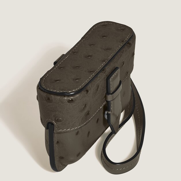 Nib Accessory Case with Strap in Ostrich-Embossed Leather - 2