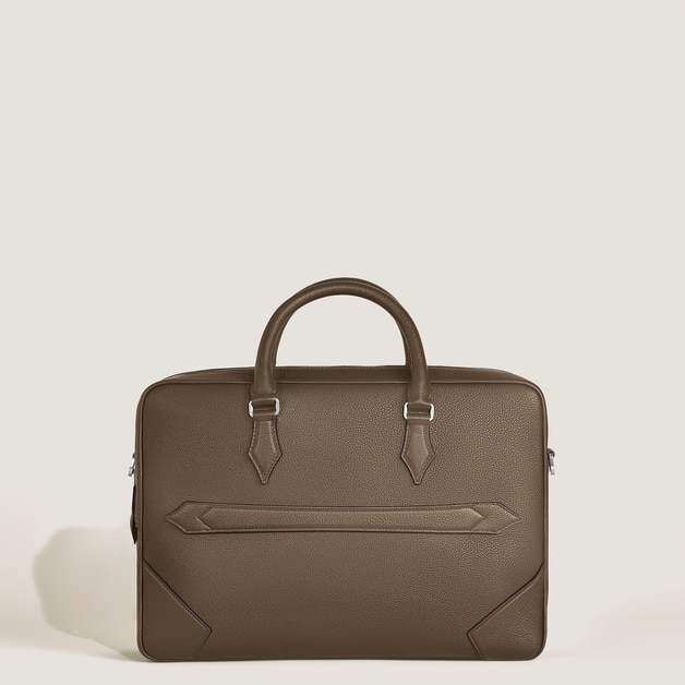 中型公事包，粒面皮革 - 5