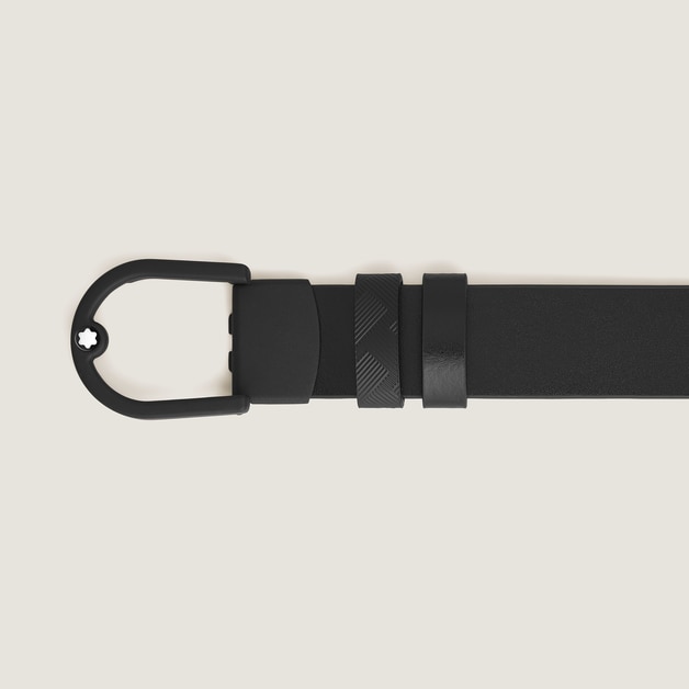 Horseshoe Light Buckle Black/Black 30&nbsp;mm Reversible Leather Belt - 3
