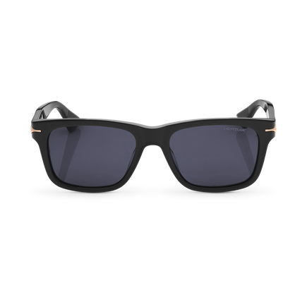 Lunettes de Soleil Rectangulaires avec Monture en Acétate Noire