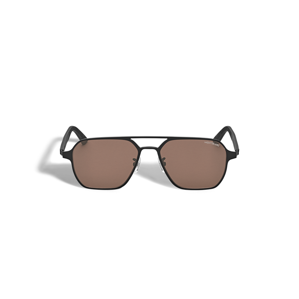 Quadratische Sonnenbrille mit schwarzem Metallrahmen - 1