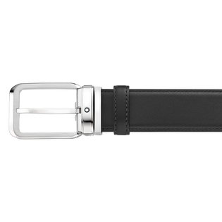 Black 35 mm leather belt