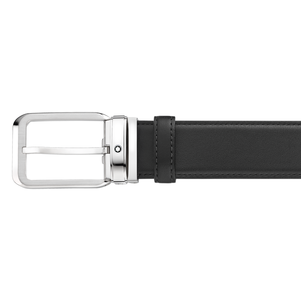 Black 35 mm leather belt - 2