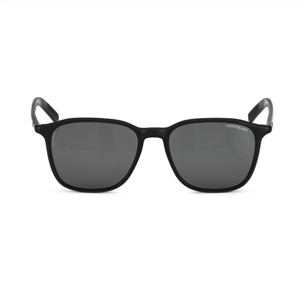 Lunettes de Soleil Carrées avec Monture en Acétate Noire - 1