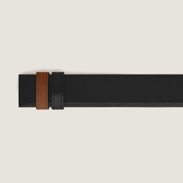 Ceinture en cuir r&eacute;versible 35 mm fauve Sartorial/noir Meisterst&uuml;ck - 2