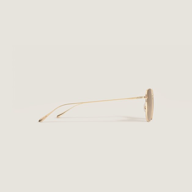 Squared Sunglasses with Gold-Coloured Metal Frame - 3