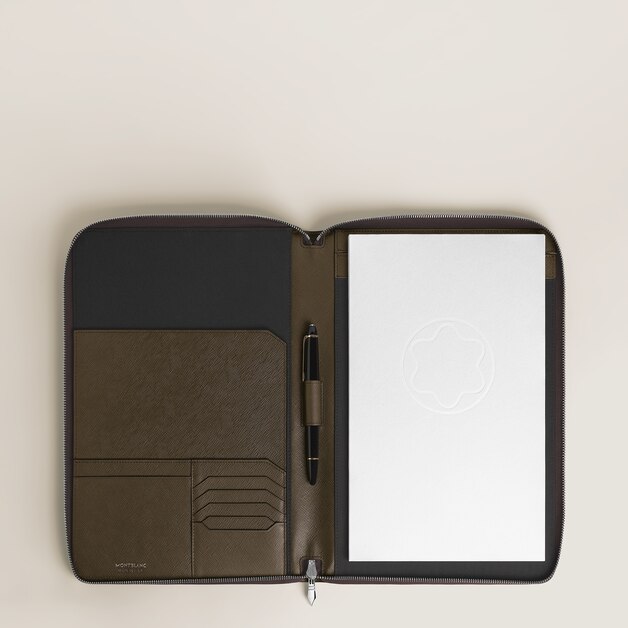 Medium Notebook Holder with zip in Sartorial Leather - 2