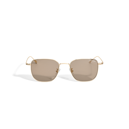 Squared Sunglasses with Gold-Coloured Metal Frame