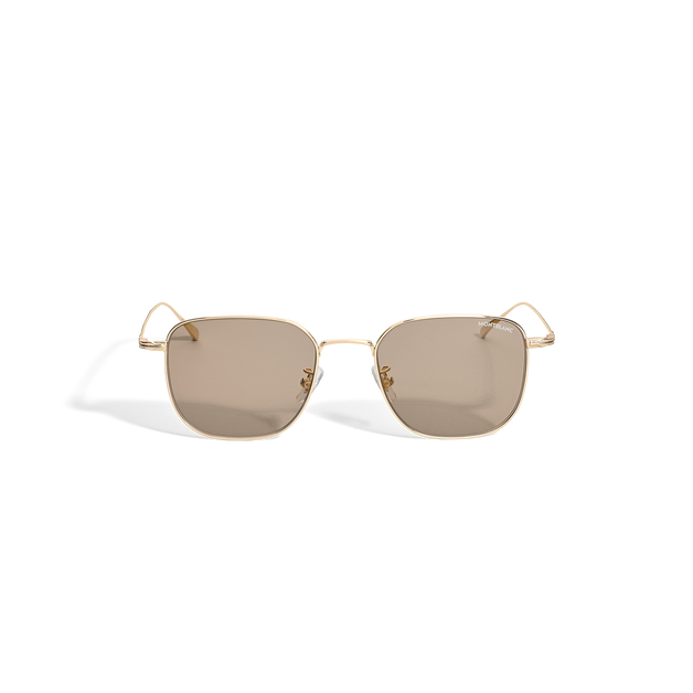 Squared Sunglasses with Gold-Coloured Metal Frame - 1