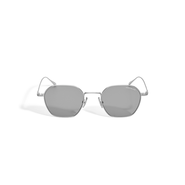 Round Sunglasses with Silver-Coloured Metal Frame - 1