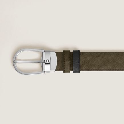 Ceinture R&eacute;versible Fer &agrave; Cheval 30 mm en Cuir Sartorial