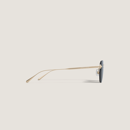 Round Sunglasses with Gold-Coloured Metal Frame