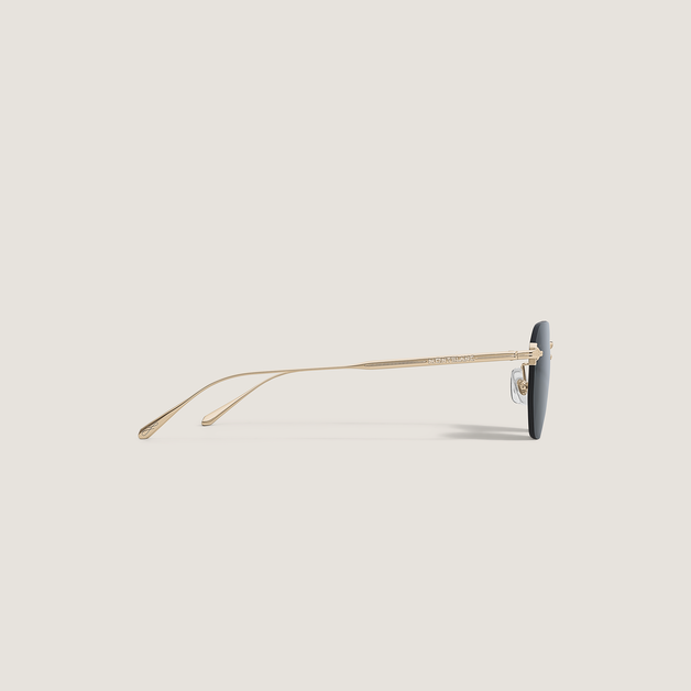 Round Sunglasses with Gold-Coloured Metal Frame - 2