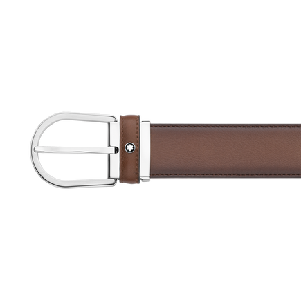 Cinturón de Piel de 35 mm con Hebilla Horseshoe