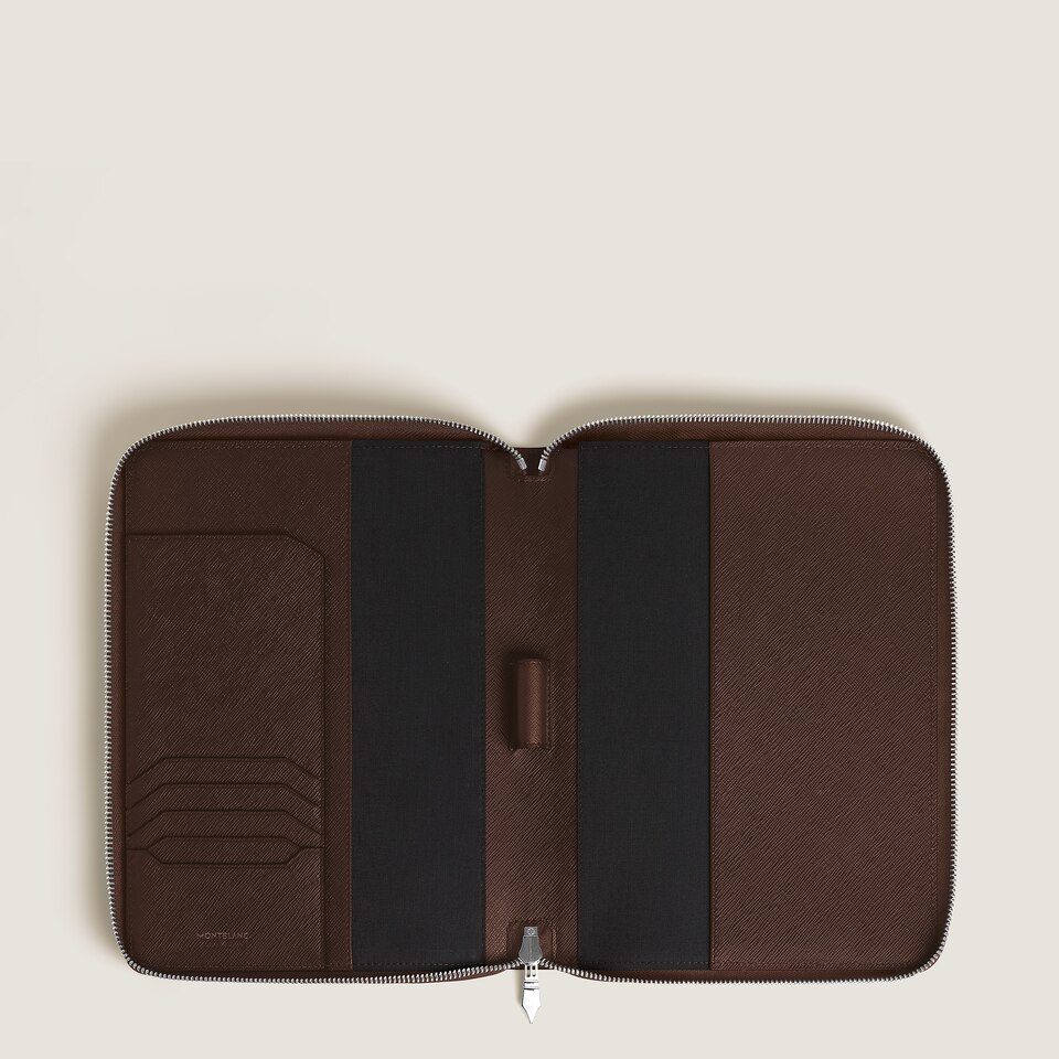 Medium Notebook Holder with zip in Sartorial Leather - 3