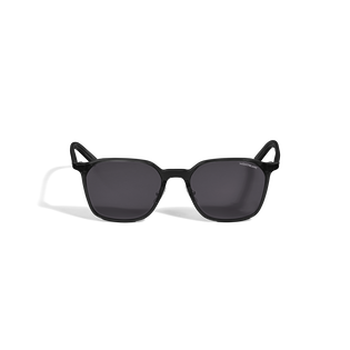 Ovale Sonnenbrille mit schwarzem Acetatrahmen