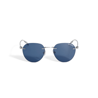 Round Sunglasses with Silver Col Metal Frame