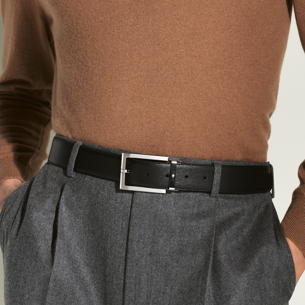 Rectangular 35 mm Belt in Leather - 2