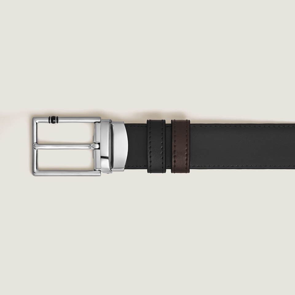 30 mm Reversible Belt in Leather with Rectangular Meisterst&uuml;ck Buckle - 2