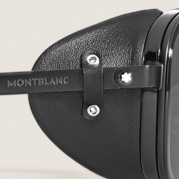 Lunettes de soleil carr&eacute;es &agrave; monture m&eacute;tallique noire - 2