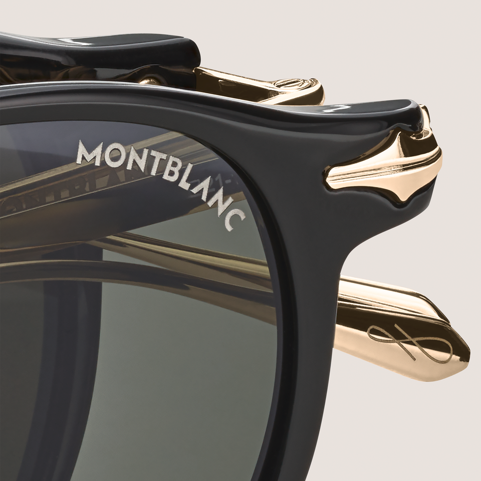 Ovale, faltbare Sonnenbrille mit schwarzem Spritzgussrahmen - 3