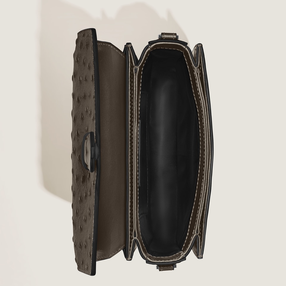 Nib Crossbody Bag in Ostrich-Embossed Leather - 7
