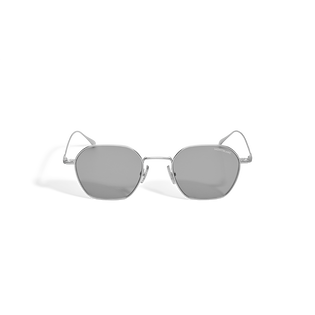 Round Sunglasses with Silver-Coloured Metal Frame