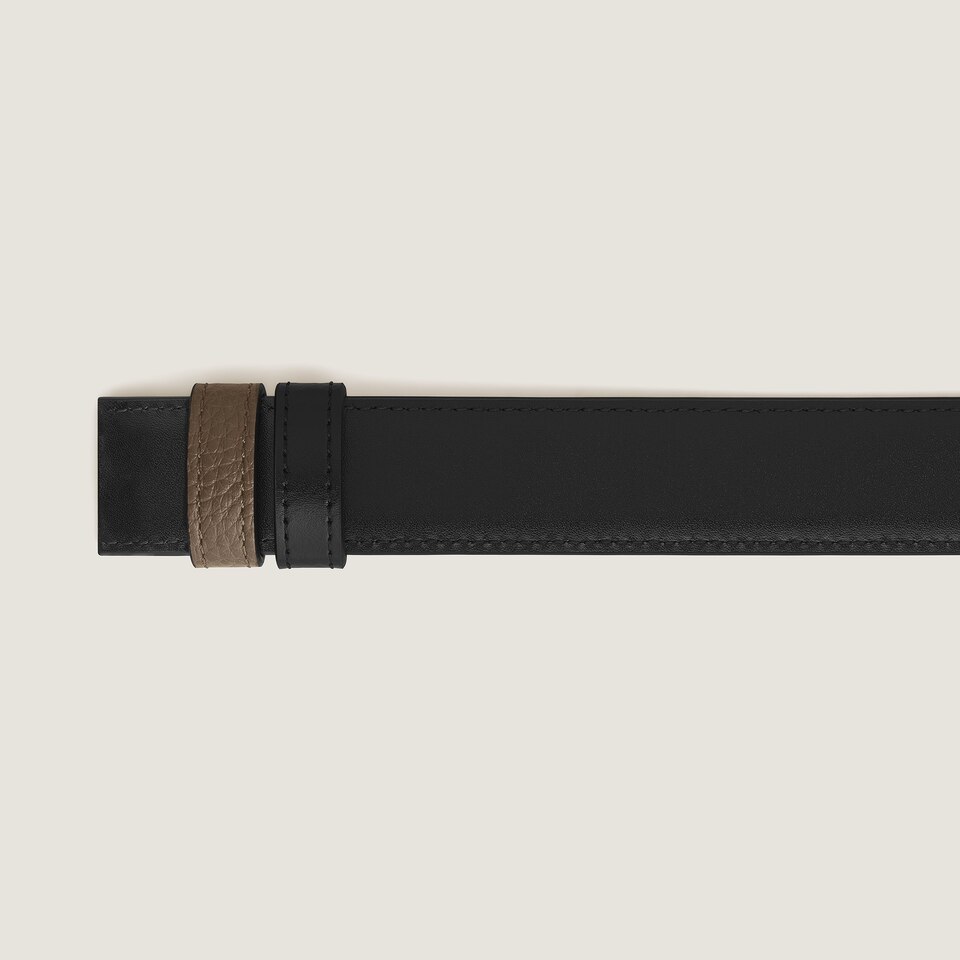 Noisette grain/black Meisterst&uuml;ck 30mm reversible leather strap - 2