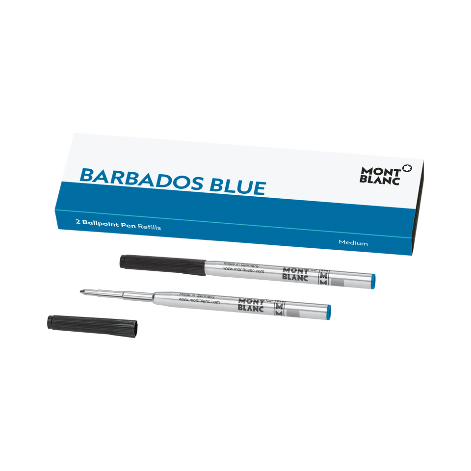 2 Ballpoint Refills, Barbados Blue - Medium - 1