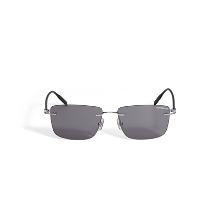 Rectangular Sunglasses with Silver-Coloured Metal Frame