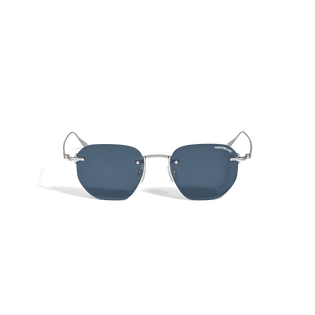 Runde Sonnenbrille mit silberfarbenem Metallrahmen