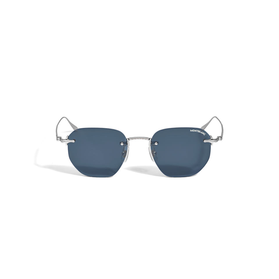 Runde Sonnenbrille mit silberfarbenem Metallrahmen - 1