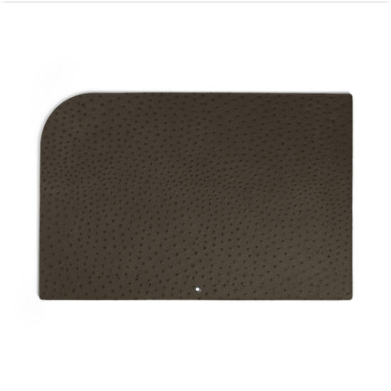 Desk Pad, Ostrich-Embossed Leather, Khaki