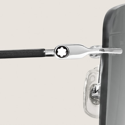 Squared Sunglasses with Silver-Colored Metal Frame