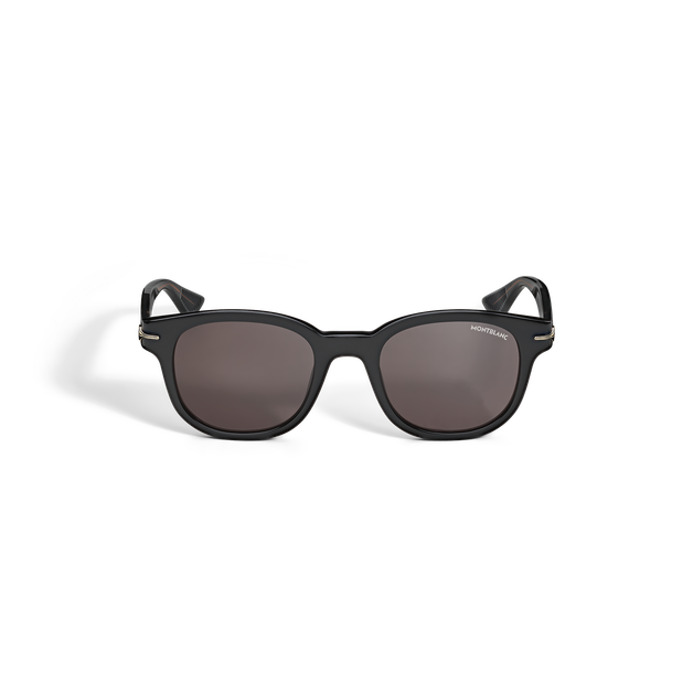 Lunettes de soleil rondes &agrave; monture en ac&eacute;tate noir - 1