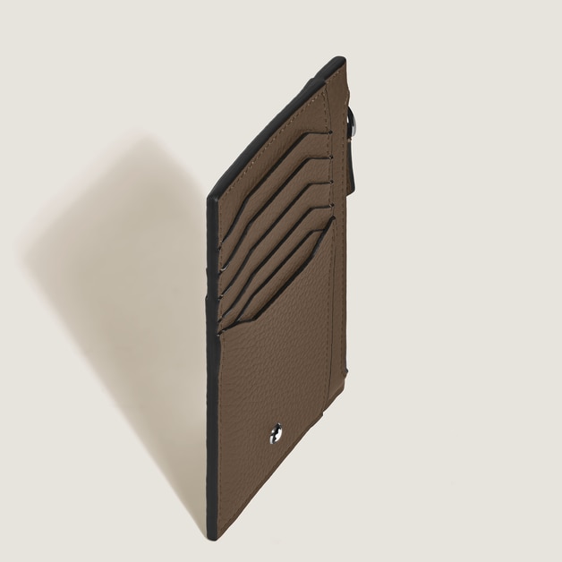 Card Holder 8cc with Zip in Grain Leather - 3