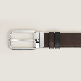 35 mm Reversible Belt in Meisterst&uuml;ck Leather with Rectangular Buckle