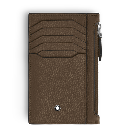Card Holder 8cc with Zip in Grain Leather