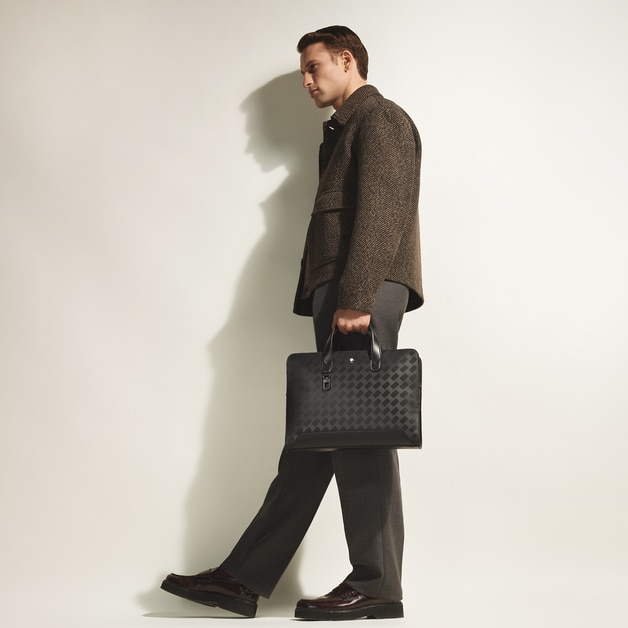 Thin Briefcase in Extreme Leather - 2