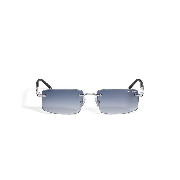 Rectangular Sunglasses with Silver-Coloured Metal Frame - 1