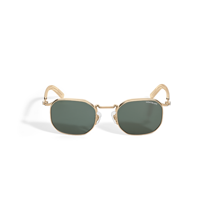 Squared Sunglasses with Gold-Coloured Metal Frame