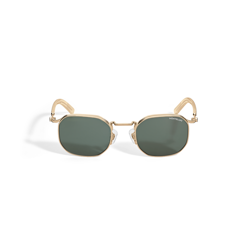 Squared Sunglasses with Gold-Coloured Metal Frame - 1