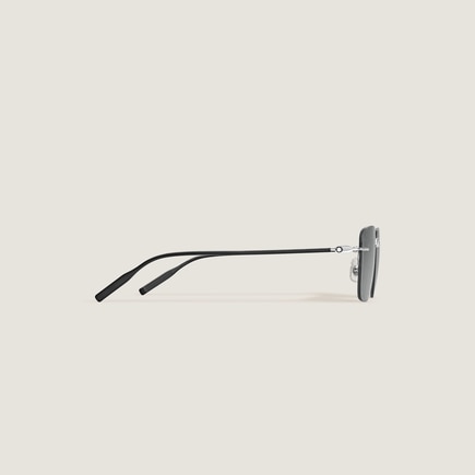 Squared Sunglasses with Silver-Coloured Metal Frame