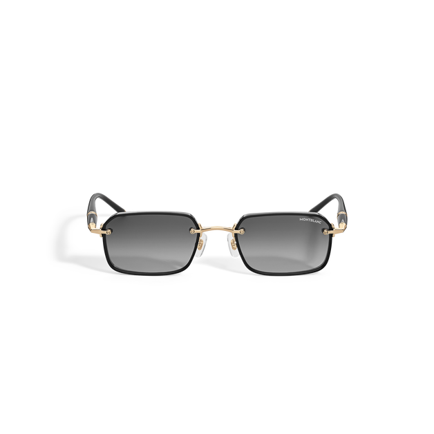 Rectangular Sunglasses with Black Metal Frame - 1