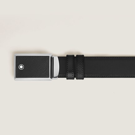 30 mm Reversible Belt in Sartorial Leather with Plate Buckle