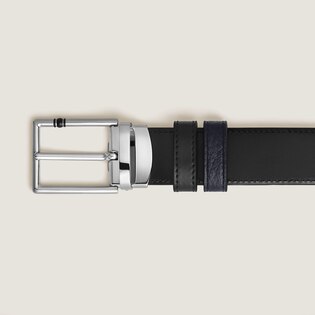 35 mm Reversible Belt in Grain Leather with Rectangular Meisterst&uuml;ck Buckle