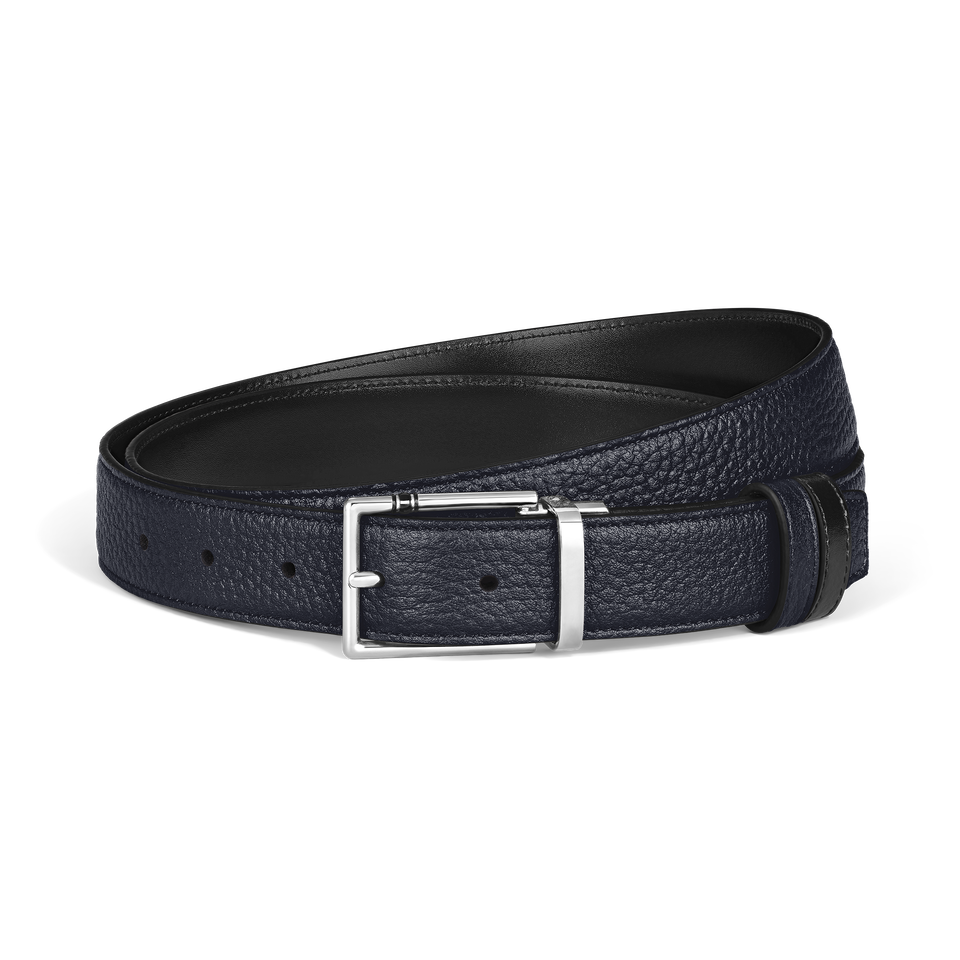 35 mm Reversible Belt in Grain Leather with Rectangular Meisterst&uuml;ck Buckle - 1