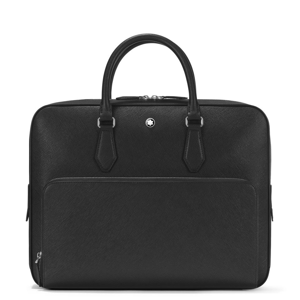 Medium Briefcase with Pocket in Sartorial Leather - 1