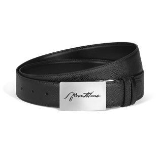 35 mm Reversible Belt in Sartorial Leather with Plate Buckle