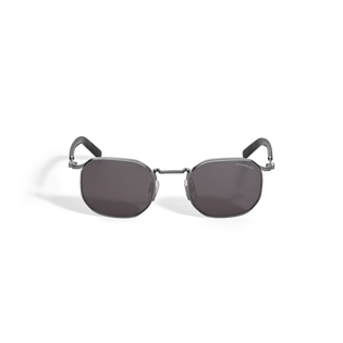 Squared Sunglasses with Grey Metal Frame